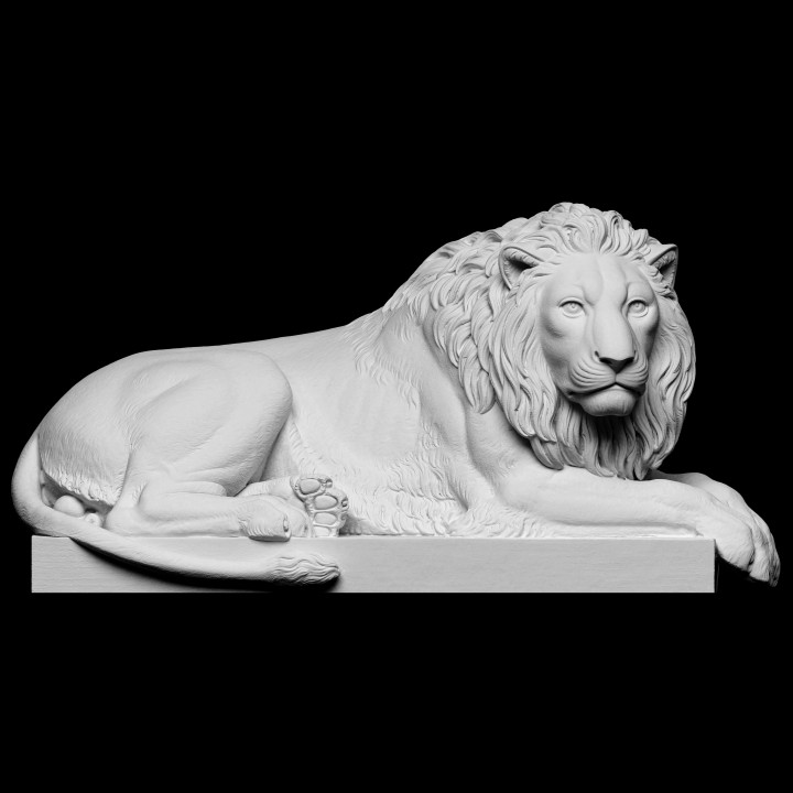 Statua leone sdraiato resina
