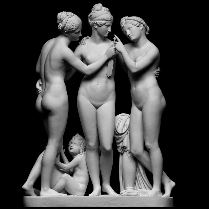 Statua Le Grazie con Freccia di Cupido e Lira 15cm