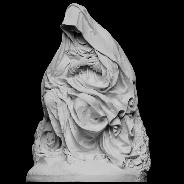 Statua Vergine Maria seduta Mater dolorosa  14cm